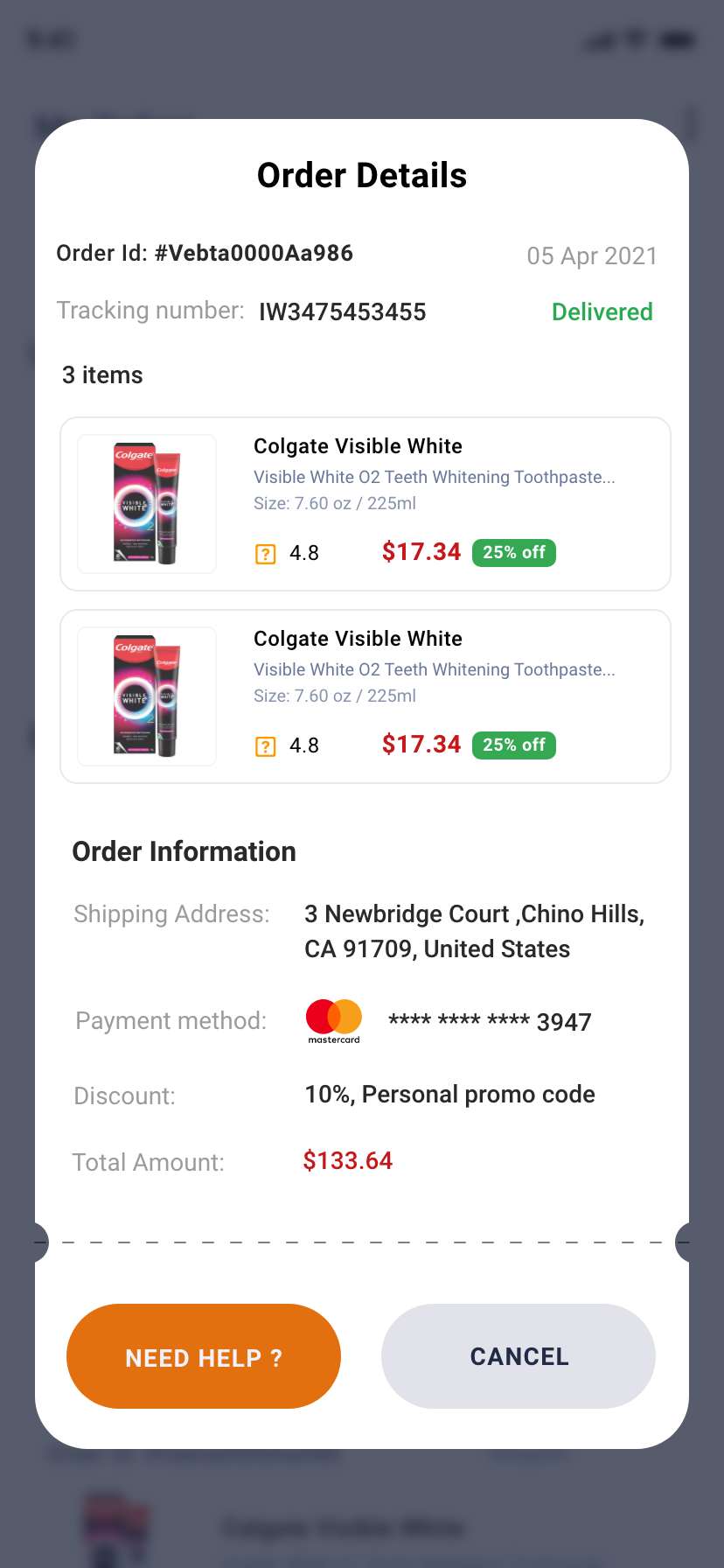 Multivendor App Order Details Page