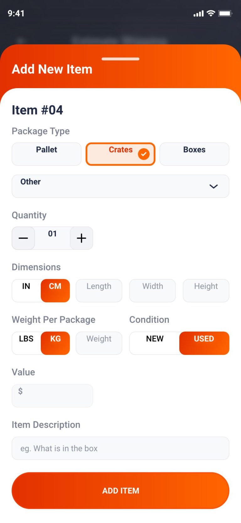 Logistic-App-Get Quote - Step 05